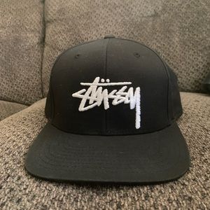 Stussy Black Snapback hat